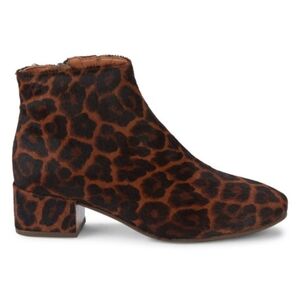Gentle Souls Laina Leopard Print Calf Hair Booties Ankle Boots Size 7.5